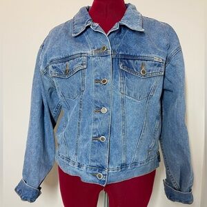 Bill Blass Blue Vintage Jean Jacket Timeless Design - Sz L